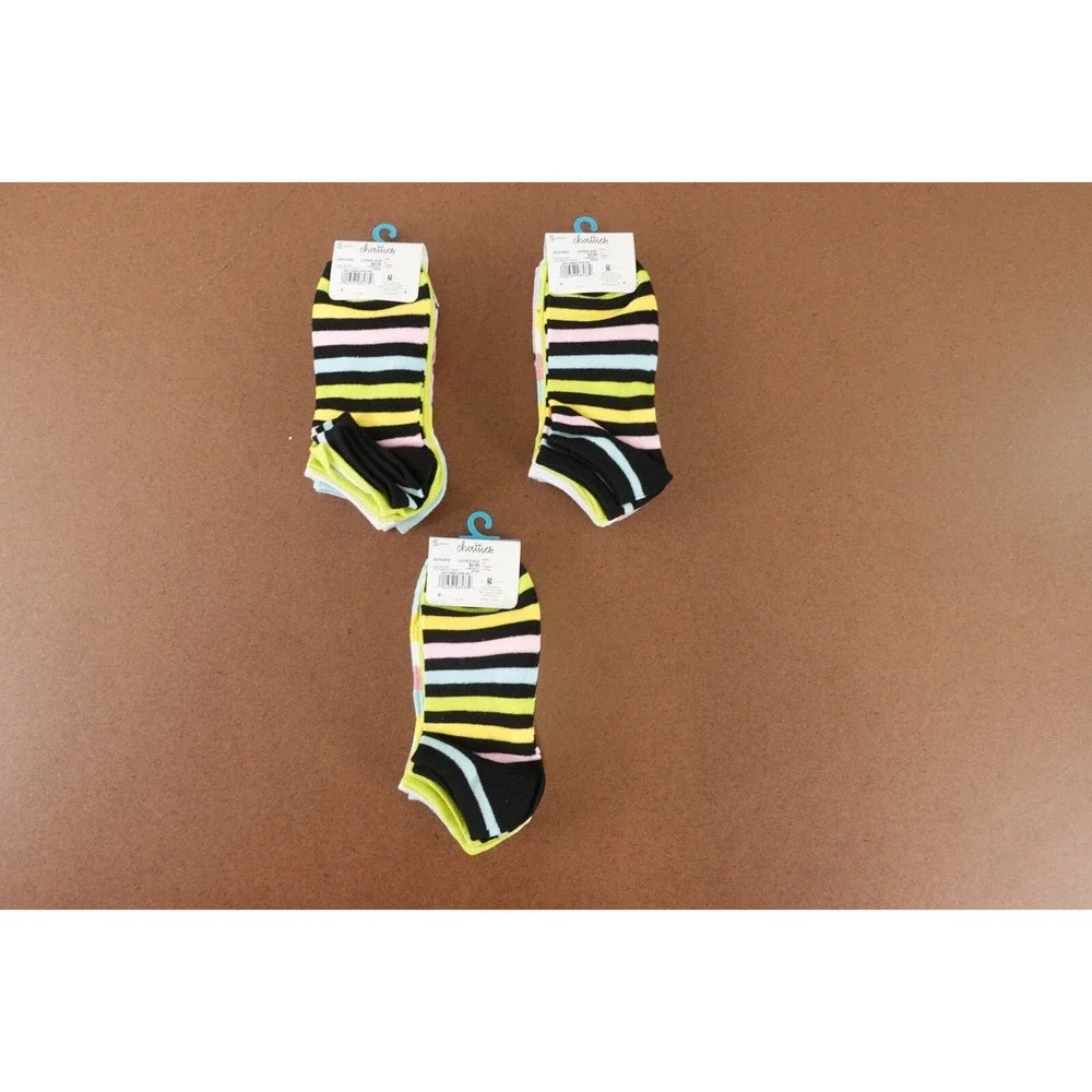 Chatties Women's Shoe Size 4-10 Colorful Printed No Show Socks 15 Pairs NWT